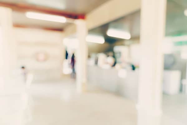 Out of focus view of County Tax Collectors office