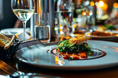 Table setting at a fine dining restaurant on Longboat Key