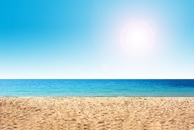 Blue gulf water and sand at Nokomis Beach in southwest Florida